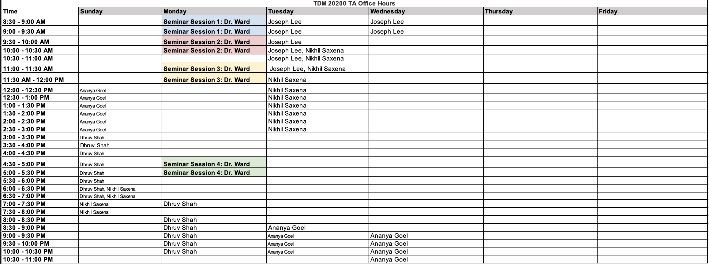 TDM 202 Office Hours